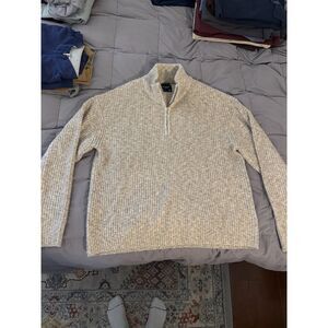 Abercrombie & Fitch Men's Essential Half-Zip Beige Sweater (M)